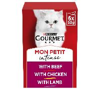 Gourmet Mon Petit Intense Fine Cuts Cat Food - Meat Multipack - 48 x 50g Pouches