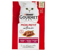 GOURMET Mon Petit Wet Food for Adult Cats with Beef, Veal and Lamb, 6 Bags of 50 g