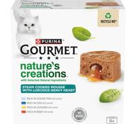 GOURMET Nature's Creations Gravy Heart Chicken Ocean Fish Wet Cat Food - 8 x 85g