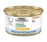 GOURMET Nature's creations Rich in Oceanfish garnised with spinach and rice Wet Cat Food Can 85g (pack of 12)