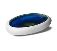 Gourmet Oval Tray Abyssos White Blue 31.5X21 Cm Porcelain - Le Coq
