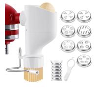 Gourmet Pasta Maker Attachment for KitchenAid Stand Mixers, Pasta Press Attachment for Kitchen aid Mixer with 7 Interchangeable Plates (Update)