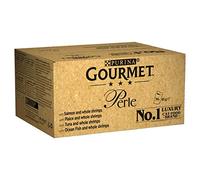 Gourmet Perle Adult Wet Cat Food Ocean Delicacies in Gravy with Salmon, Tuna, Plaice, Whitefish 4 x 12 x 85g Packs