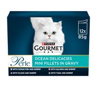 GOURMET Perle Mixed Selection Wet Cat Food - Ocean Delicacies in Gravy - 12 x 85g