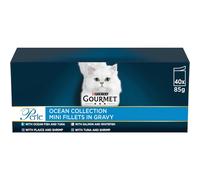 GOURMET Perle Ocean Collection Wet Cat Food 40x85g - Tuna with Shrimp, Plaice with Shrimp, OceanFish & Tuna, Salmon & WhiteFish