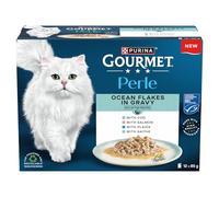 Gourmet Perle Ocean Flakes Cod, Salmon, Plaice, Saithe Wet Cat Food 12x85g