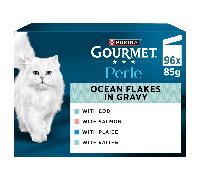 Gourmet Perle (Ocean Flakes Cod, Salmon, Plaice, Saithe) Wet Cat Food 96x85g