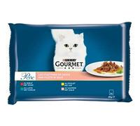 Gourmet Perle Pâtée Fillets in Sauce Cat Products 4 Varieties for Cats - 4 Sachets of 85g