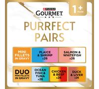 GOURMET Perle Purrr-fect Pairs Pre-Mixed Bundle Adult Wet Cat Food 130x85g