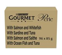 GOURMET Perle Mixed Selection Mega Packs Wet Cat Food - Seaside Duo in Gravy - 96 x 85g
