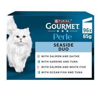 GOURMET Perle Mixed Selection Mega Packs Wet Cat Food - Seaside Duo in Gravy - 96 x 85g