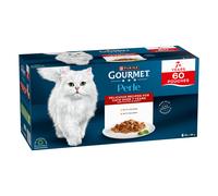 Gourmet Perle Senior 7+ Juicy Mini Fillets in Gravy Mega Pack 60 x 85g - Mixed Pack
