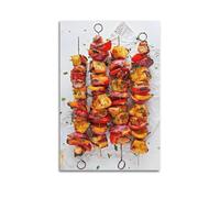 Gourmet Poster Mixed Veggie And Meat Skewers Decorative Painting Canvas Wall Posters And Modern Family Bedroom Decor 12x18inch(30x45cm)