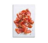 Gourmet Poster Spice Seasoned Smoked Salmon Decorative Painting Canvas Wall Posters And Modern Family Bedroom Decor 20x30inch(50x75cm)