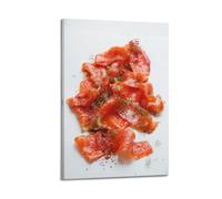 Gourmet Poster Spice Seasoned Smoked Salmon Decorative Painting Canvas Wall Posters And Modern Family Bedroom Decor 08x12inch(20x30cm)