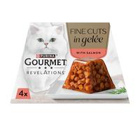 GOURMET Revelations Fine Cuts in Jelly Salmon Wet Cat Food 4x57g (Pack of 6)