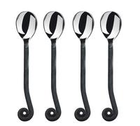 Gourmet Settings 4Piece Mini Spoons Set Treble Clef Collection PolishedMatte Small Stainless Steel Teaspoons Demitasse Espre