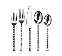 Gourmet Settings Handmade Silver Tear 20 Piece Flatware Set