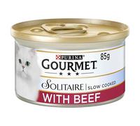 Gourmet Solitaire Tinned Cat Food with Beef 85g, Pack of 12
