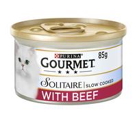 Gourmet Solitaire Tinned Cat Food with Beef 85g, Pack of 12