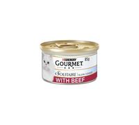 Gourmet Solitaire Tinned Cat Food with Beef 85g, Pack of 12