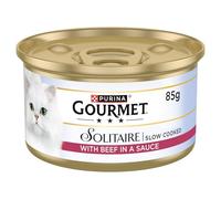 GOURMET Solitaire Tinned Wet Cat Food with Beef 85g (Pack of 12)