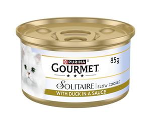 GOURMET Solitaire Tinned Wet Cat Food with Duck 85g (Pack of 12)