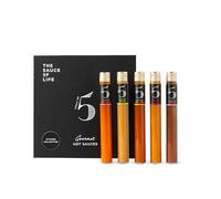 Gourmet Vegan Hot Sauce Gift Box - Superfood Hot Chilli Sauces for Chilli Lovers & Foodies - 5 x 25ml glass vials - Chilli No. 5 - Kitchen Collection