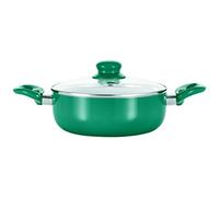 GOURMETmaxx 09715 Non-Stick Saucepan | Cookware | Low-Carb/No-Oil Cooking | Double Ceramic Coating | Heat Storage | 20 cm | Emerald