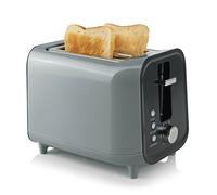 Gourmetmaxx 2 Slice Toaster 800W Gray with Bun Attachment Defrost Function