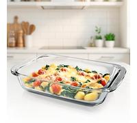 GOURMETmaxx Casserole Dish for Hot Air Fryer and Oven - 800 ml | Borosilicate Glass Baking Mould Rectangular | Casserole Dish Small for Preparing, Cooking & Serving | For Airfryer & Baked Food