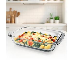 GOURMETmaxx Casserole Dish for Hot Air Fryer and Oven - 800 ml | Borosilicate Glass Baking Mould Rectangular | Casserole Dish Small for Preparing, Cooking & Serving | For Airfryer & Baked Food