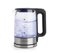 GOURMETmaxx Glass kettle in timeless design made of stainless steel with blue LED lighting, practical water level indicator, anti-limescale filter, 1.7 litre capacity