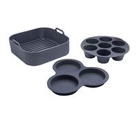 Gourmia Air Fryer Accessories Set - 3 Pieces Silicone Liner, Egg Crusher Pot, 7 Holes Cupcake Pan, BPA Free, Non-Stick, Heat Resistant 236.5℃, Suitable