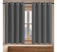 GOUSANG Curtains Blackout Curtains Bedroom 138 x 150 cm Eyelet Insulated Blackout Waterproof Extra Long for Window Living Room, Dark Grey