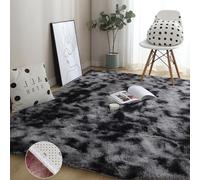 GOUSANG Rugs Living Room 100 x 200 cm Waterproof Rug Outdoor Patio Thick Luxurious Soft for Bedrooms Bathroom Living Room, Dark Grey