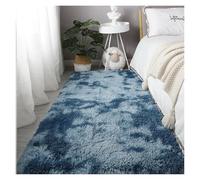 GOUSANG Super Soft Fluffy Shaggy Rug Anti-Slip Carpet 260 x 260 cm Elegant Patterned Rug Home Office Decor Thick Luxurious Soft for Sofa Home Room Hallway Kitchens, Navy Blue