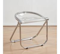 GOUSANG Transparent Acrylic Stackable Stools for Home Bar Counter Dining Room Indoor Outdoor Use with Non Slip Feet Cushions Portable Plastic Chairs, Transparent