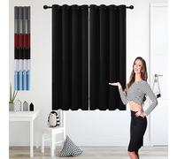 GOUSUN Total Blackout Curtains 125 x 130 cm Super Soft Pencil Pleat Homeware Blackout Curtains Insulated Energy Efficiency Eyelet for Bedroom,1 Panels, Black