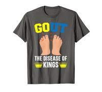 Gout The Disease of Kings Podagra Gout Awareness Arthritis T-Shirt, Men, Asphalt Grey, Small