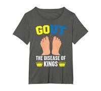 Gout The Disease of Kings Podagra Gout Awareness Arthritis T-Shirt, Women's Plus, Asphalt Grey, 5X