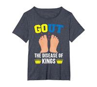 Gout The Disease of Kings Podagra Gout Awareness Arthritis T-Shirt, Women's Plus, Heather Blue, 2X