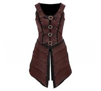 Goutdori Cosplay Armor Medieval Leather Chest, Dark Brown Renaissance Knight Viking Warrior Costume