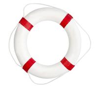Goutdori Pool Safety Ring Red White No Inflate, Pool Life Ring Float for Beach Swimming Safety