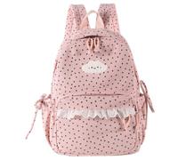 Goutdori Y2K Backpack Cute Girls White, Lace School Bag for Teens Daily. | Cute polka dot lace cloud design, multi-pocket storage, ideal for school, travel