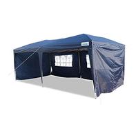 Goutime Easy Pop up Canopy gazebo Marquee Tent,3x6m, W/4 Removable Sidewalls W/wheel Bag,Garden Gazebo Height Adjustable, Party Tent Wedding Water Resistant AwningAll Weather Gazebo Camping (Blue)