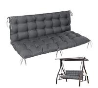 Goutime Garden bench cushion, recliner swing hammock pad with backrest, 2-seater swing chair cushion, tie-down seat, suitable for indoor and outdoor use, 59 * 39.4 * 4 in (Grey)