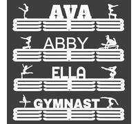 Goutoports Medal Hanger Display - Personalized Medal Hanger Display Holder Tiered Award Rack - Custom Text Color and Images for Athletes Easy to Install (White)