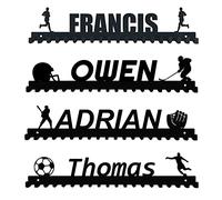 Goutoports Personalized Medal Holder Display Hanger Custom Text Color and Images for Athletes Easy to Install