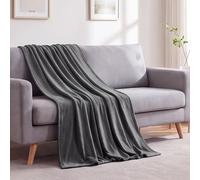 GOUTUI Fleece Blanket Sofa 50 x 180 cm Polyester Fleece Throw Blanket for Bed Soft Cosy Warm for Bed Settees Armchairs, Dark Grey